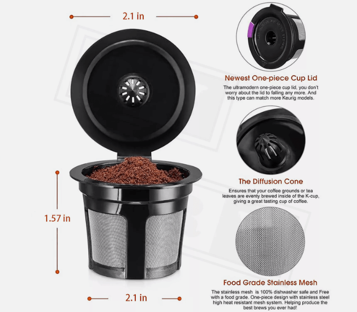 Universal Reusable K-Cup Filters 6-Pack