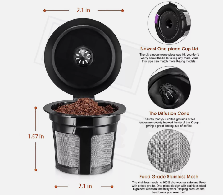 Universal Reusable K-Cup Filters (6-Pack)