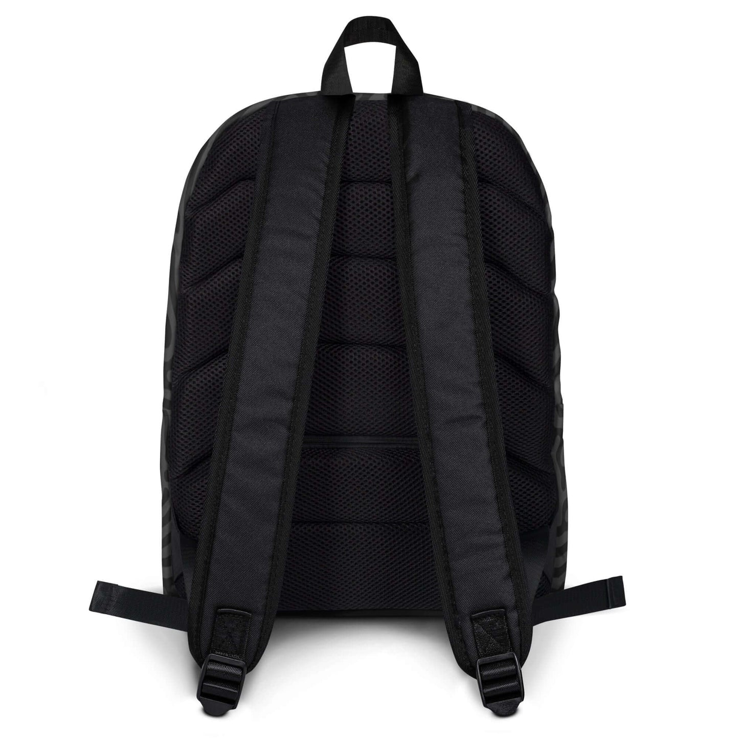 Back view of the Mindset Coffee Backpack showcasing its durable straps and modern design.
