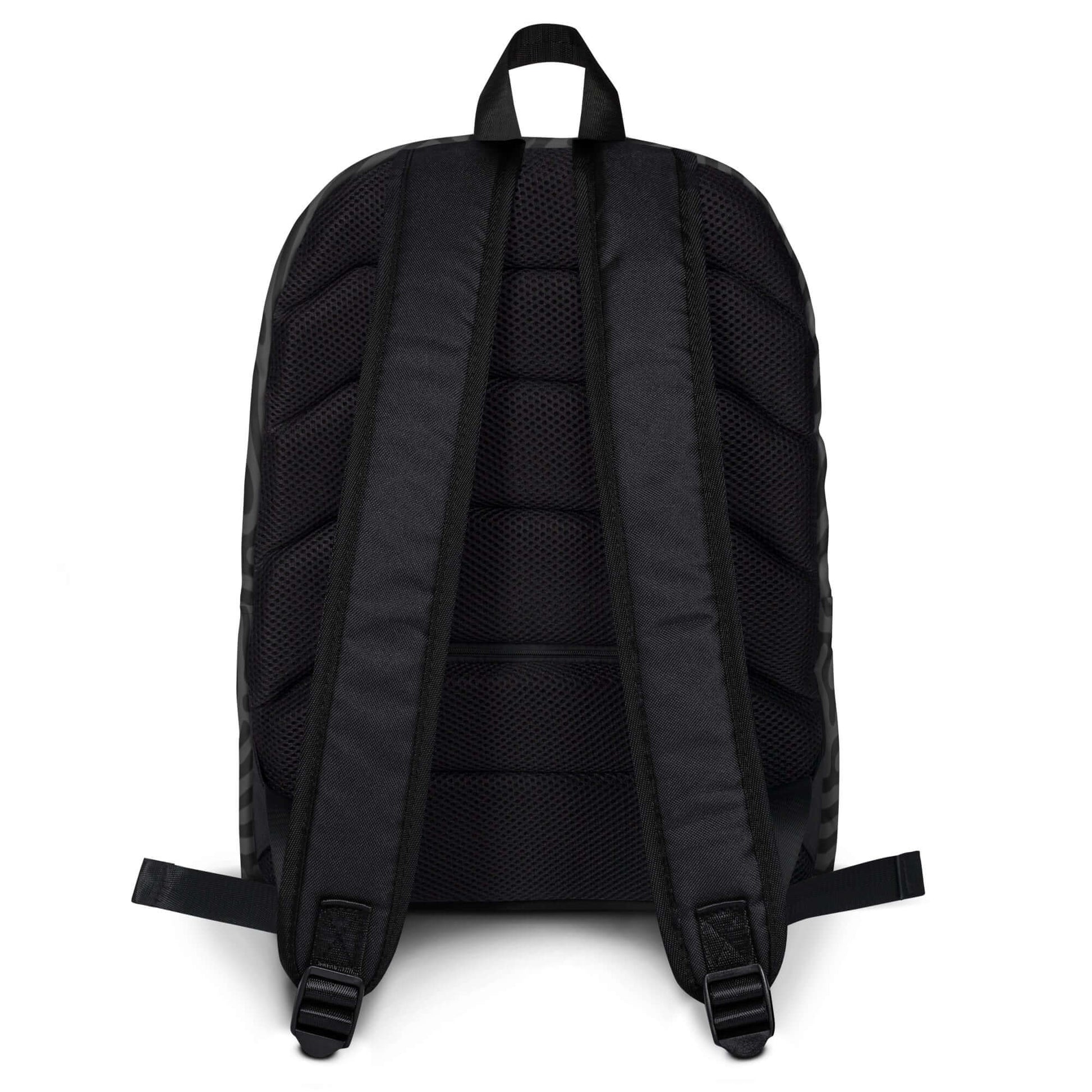 Back view of the Mindset Coffee Backpack showcasing its durable straps and modern design.